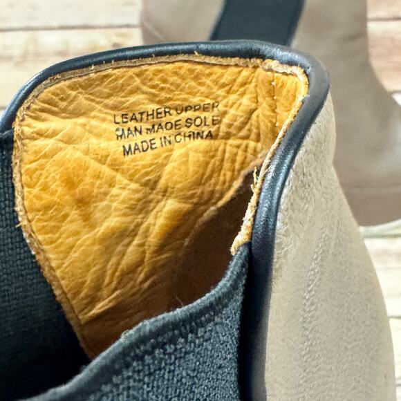 L.A.M.B. Womens Taupe Brown Leather Diva Wedge Ankle Boots Size 10M - Picture 9 of 10